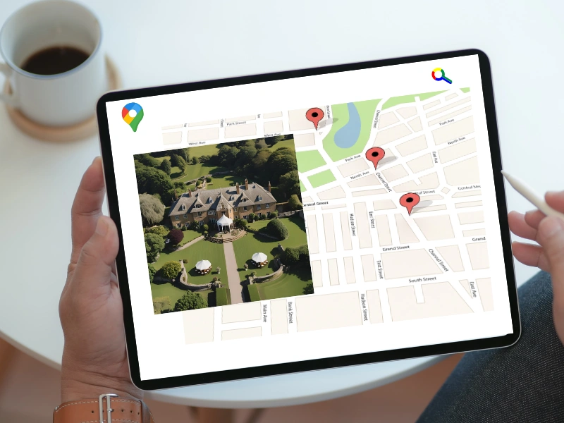 Image showing Google maps of a wedding venue.