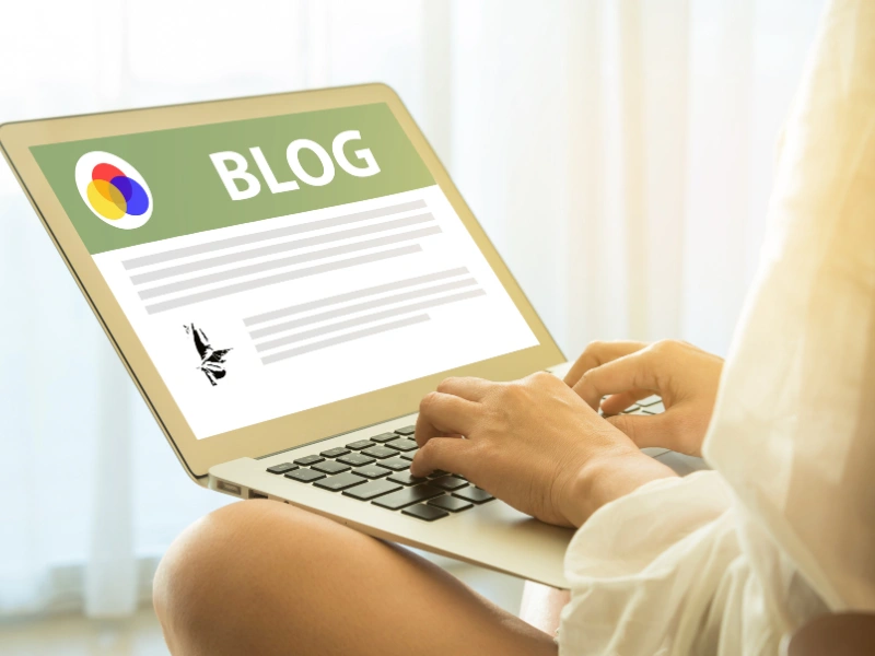 Image showing a person reading a blog.