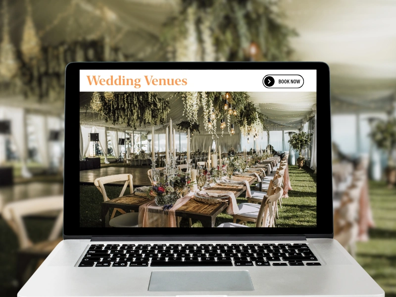 Image showing a wedding venue website.